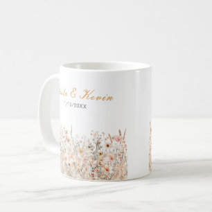 Wildflower Spring Blush Pink Floral Wedding Coffee Mug