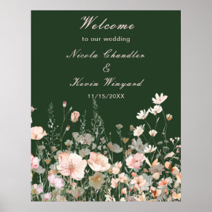 Wildflower Spring Blush Pink Floral Wedding Poster