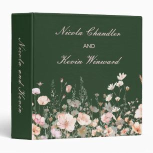 Wildflower Spring Blush Pink Wedding Photo Album Binder