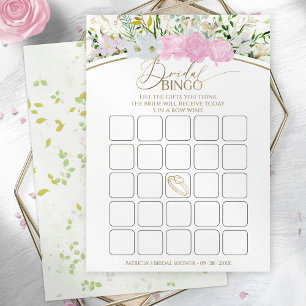 Wildflower Spring bridal shower bingo game card