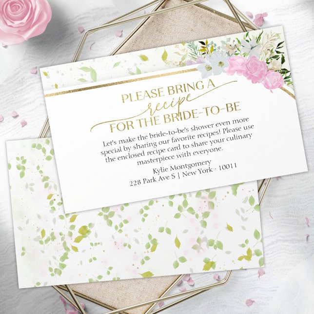 Wildflower Spring Bridal Shower Recipe Request Enclosure Card (Creator Uploaded)