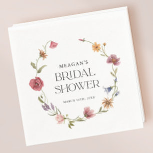 Wildflower Spring Floral Bridal Shower  Napkin