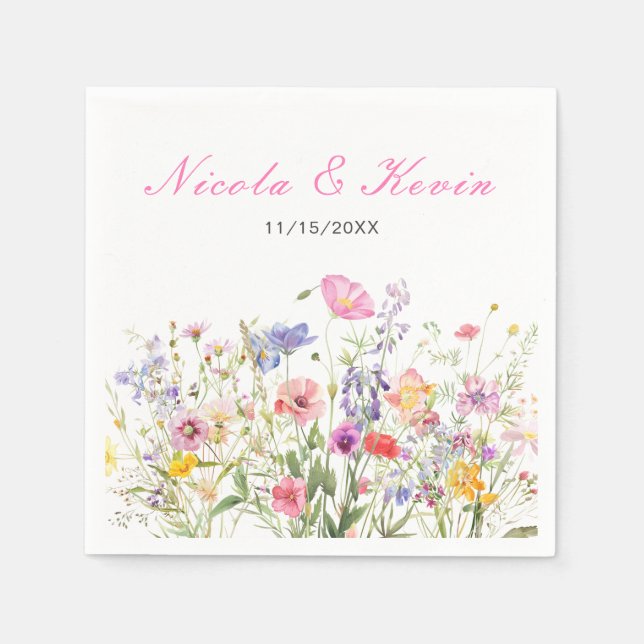Wildflower Spring Floral Napkin (Front)