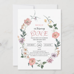 Wildflower Spring is turning one celebrate  Invitation