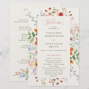 Wildflower Spring Meadow Garden Wedding Program