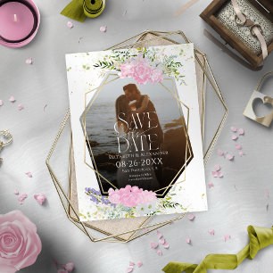 Wildflower Spring Photo Wedding Save The Date Postcard