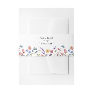 Wildflower Spring Summer Floral Wedding Invitation Belly Band