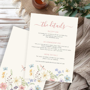 Wildflower spring summer garden wedding details enclosure card