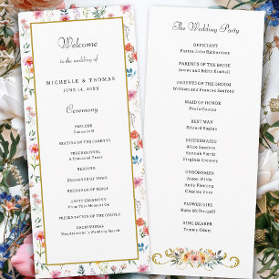 Wildflower Spring Summer Wedding Program