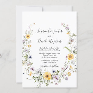 Wildflower Spring wedding Invitation