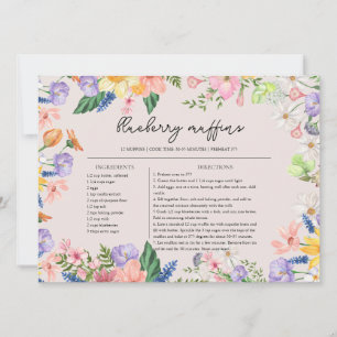 Wildflower Spring Wedding Recipe Card