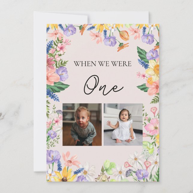 Wildflower Spring Wedding Table Word Number Card (Front)