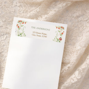 Wildflower Strawberry Return Address Label