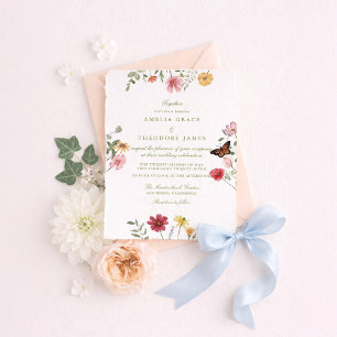 Wildflower Summer Garden Wedding Invitation
