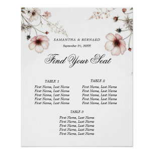 Wildflower summer minimalist seating chart