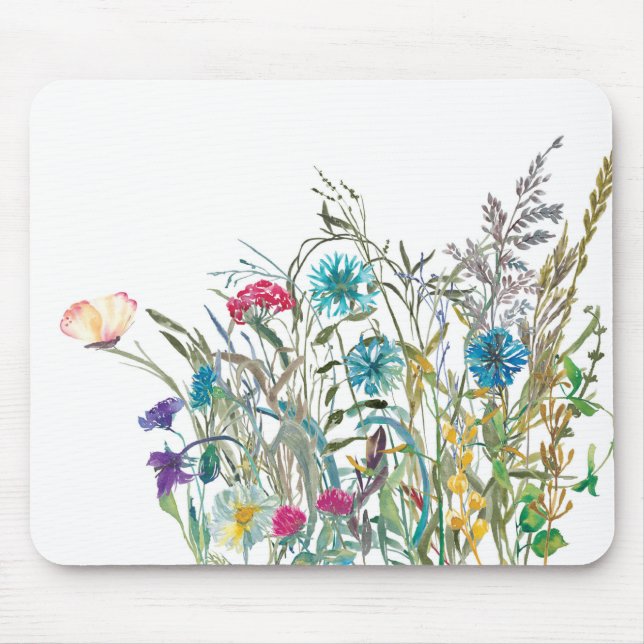 Wildflower Summer Mouse Pad Floral Botanical (Front)