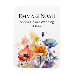 Wildflower Symphony: Colourful Spring Watercolor  Magnet