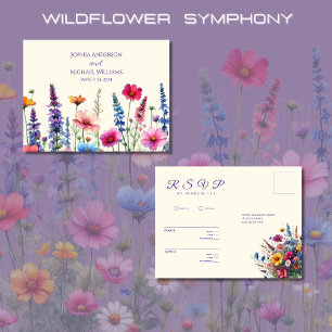 Wildflower Symphony-RSVP-Wedding- Postcard