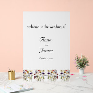 Wildflower Symphony: Vibrant Watercolor Art Acrylic Sign