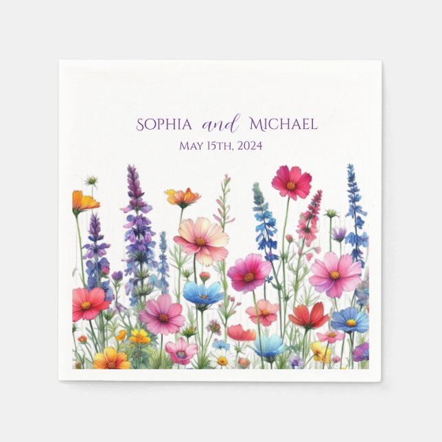 Wildflower Symphony-Wedding- Napkins (Front)