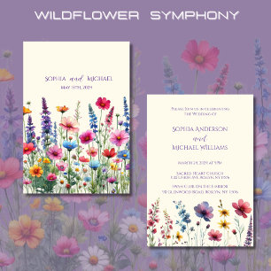 Wildflower Symphony Wedding Theme Invitation