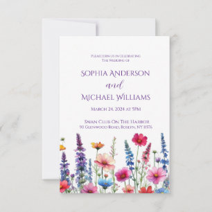 Wildflower Symphony Wedding Theme Invitation