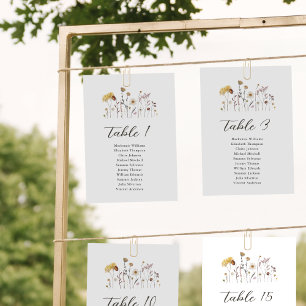 Wildflower Table Seating Chart Boho Modern Card 