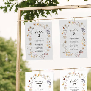 Wildflower Table Seating Chart Boho Modern Card 