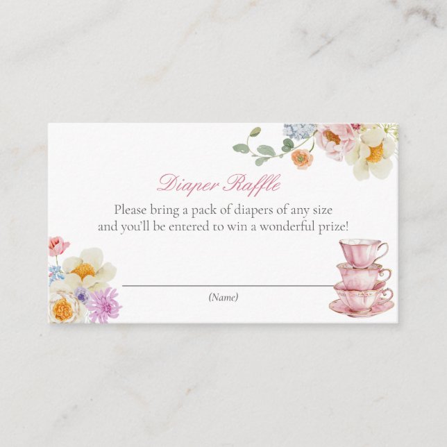 Wildflower Tea Baby Diaper Request Enclosure Card (Front)