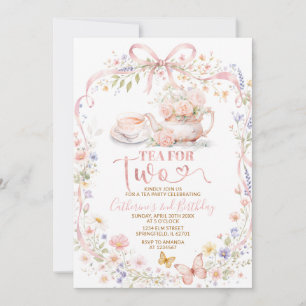 Wildflower Tea for Two Bridal Shower Invitation