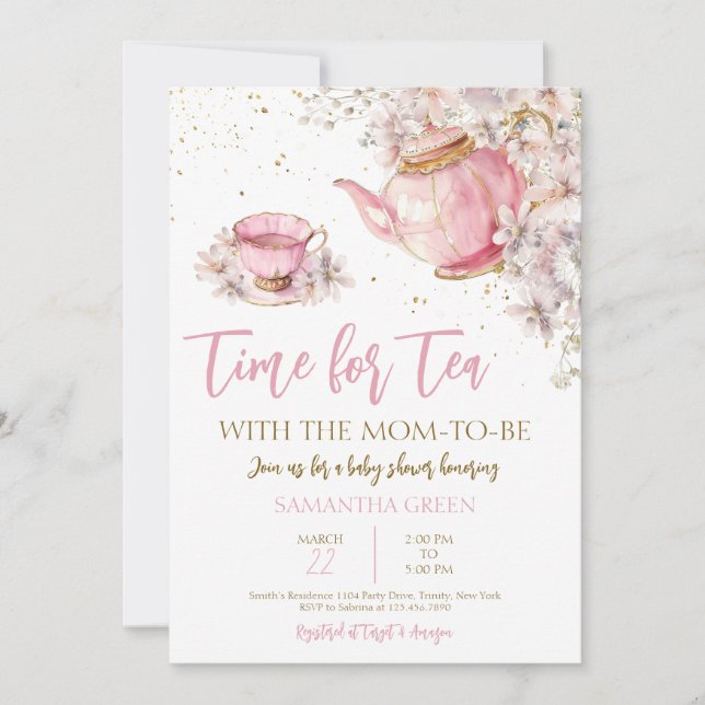 Wildflower Tea Party Baby Shower Invitation (Front)