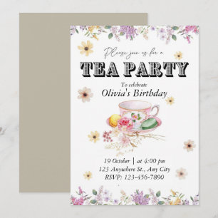 Wildflower Tea Party Birthday Invitation