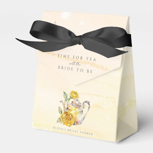 Wildflower tea party bridal shower  favor box (Front Side)