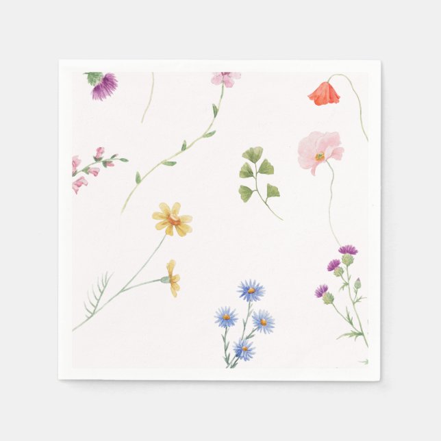 Wildflower Tea Party Bridal shower Napkin (Front)