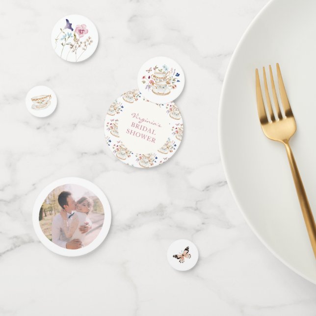 Wildflower Tea Party Bridal Shower Photo Confetti (Group)