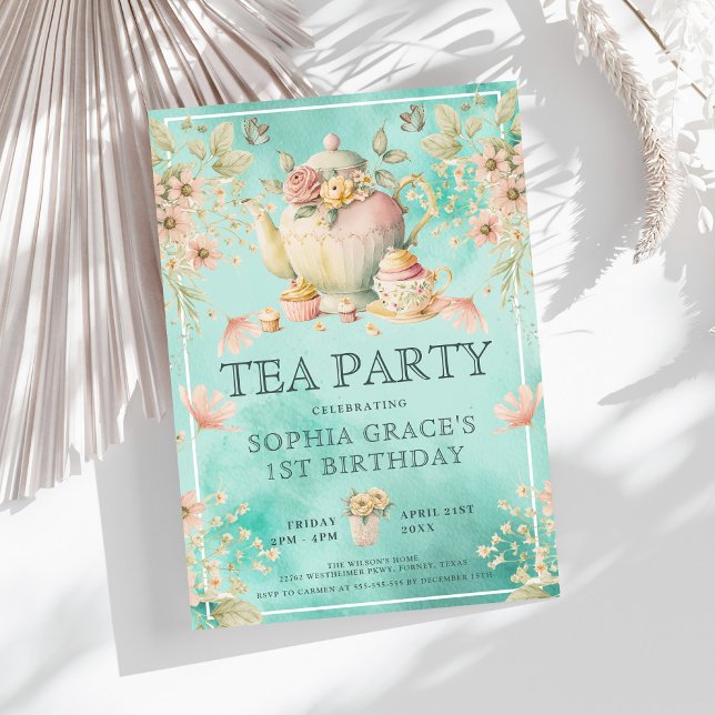 Wildflower Tea Party Girl Birthday Invitation (Creator Uploaded)
