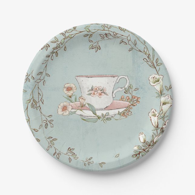 Wildflower Tea Party Paper Plates (Front)