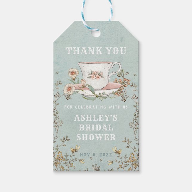 Wildflower Tea Party Thank You Tags (Front)