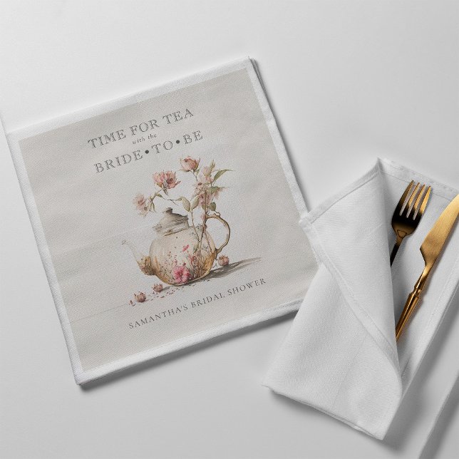 Wildflower Tea Party Watercolor Tea Bridal Shower Napkin (Creator Uploaded)
