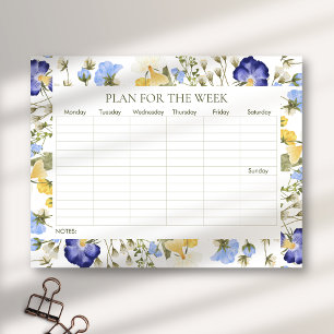 Wildflower tearaway weekly planner notepad