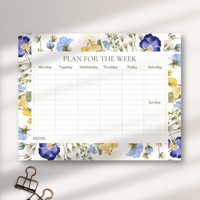 Wildflower tearaway weekly planner notepad (Creator Uploaded)