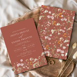 Wildflower Terracotta Boho Garden Wedding Invitation<br><div class="desc">Celebrate your wedding with this terracotta boho wildflower garden wedding invitation. Featuring a warm terracotta background, hand-painted watercolor wildflowers, and elegant modern typography, this design blends rustic bohemian charm with earthy sophistication. Perfect for fall weddings, desert ceremonies, or couples who love natural, artistic stationery. Personalize with your details for a...</div>