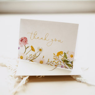 Wildflower Thank Card, Bohemian Florals You Card