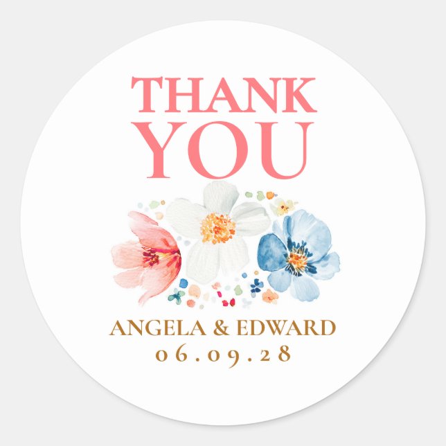 Wildflower Thank You Sticker (Front)
