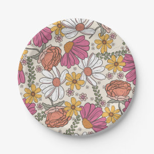 Wildflower Theme Girl Birthday  Invitation Paper Plate