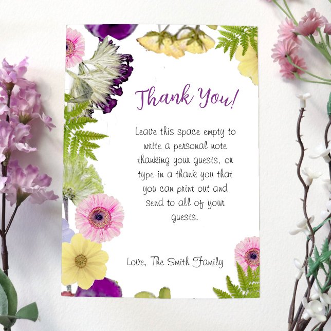 Wildflower Theme Thank You Card (Creator Uploaded)
