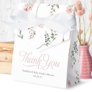Wildflower themed elegant baby shower favor box