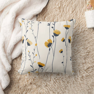 wildflower throw pillow, floral decorative pillow, throw pillow