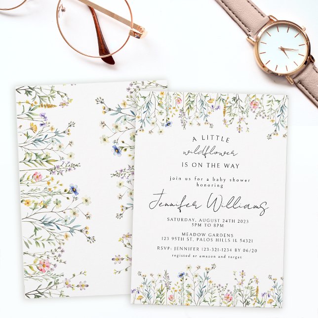Wildflower Tiny flower girl baby shower invitation (Creator Uploaded)