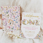 Wildflower Twin Girls Sister Joint 1st Birthday Invitation<br><div class="desc">This elegant design features cheerful watercolor wildflowers mixed with lush greenery foliage. Personalize the invite with your details and if you want to further re-arrange the style and placement of the text,  please press the "Click to customize further" button.</div>